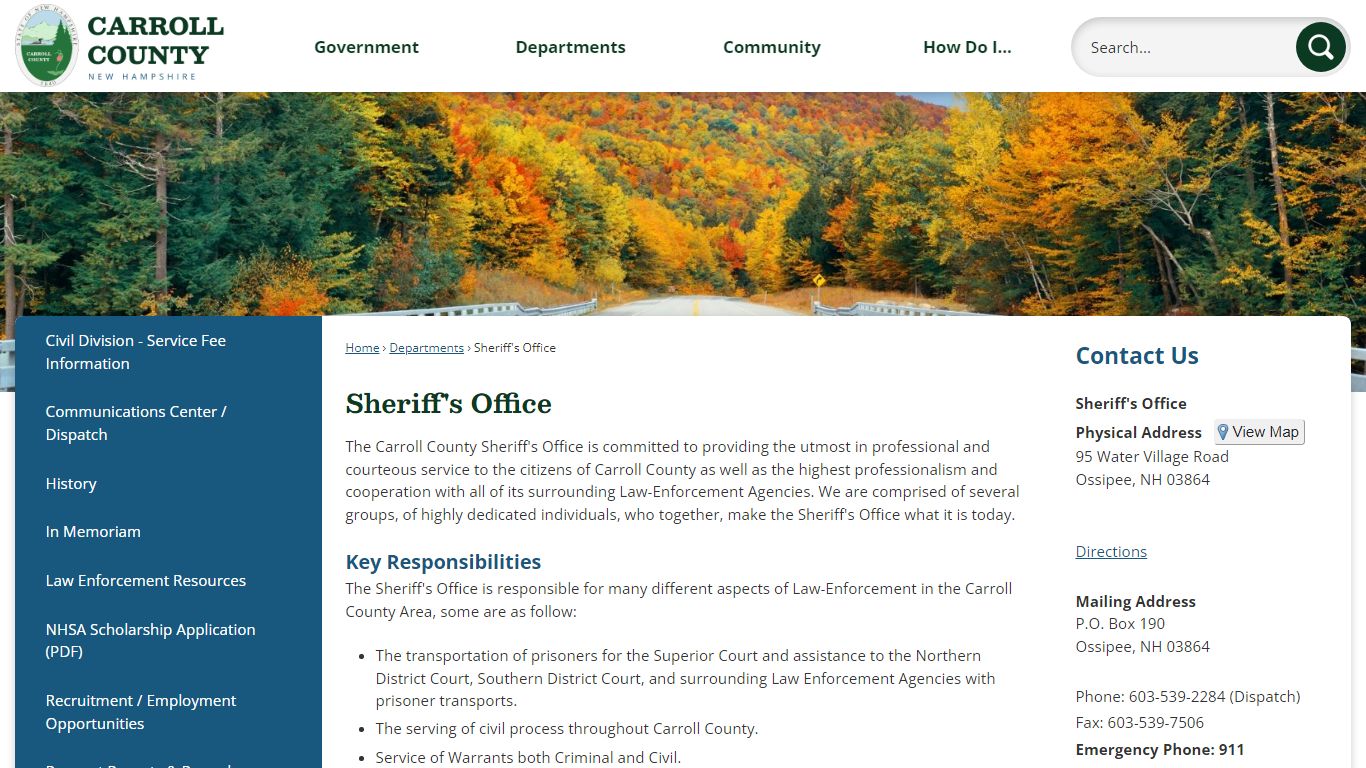 Sheriff's Office - Carroll County, NH