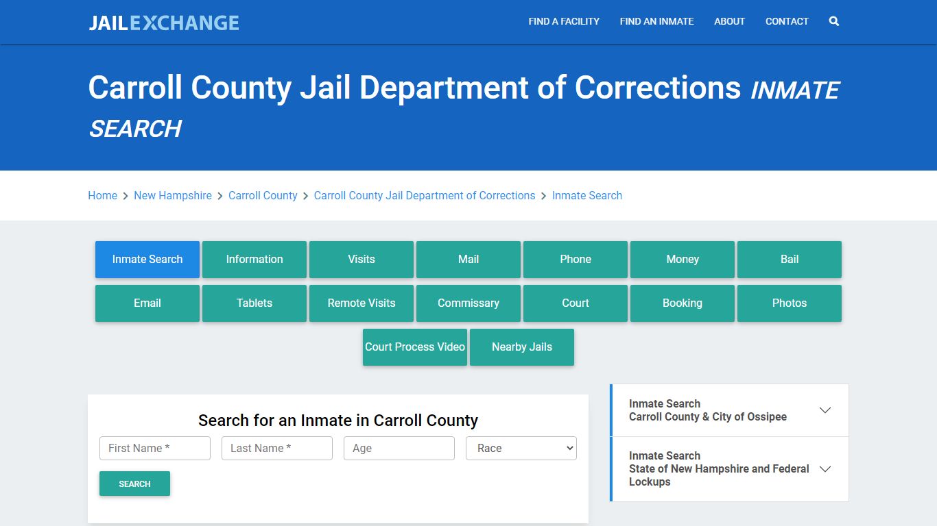 Carroll County Jail Department of Corrections Inmate Search